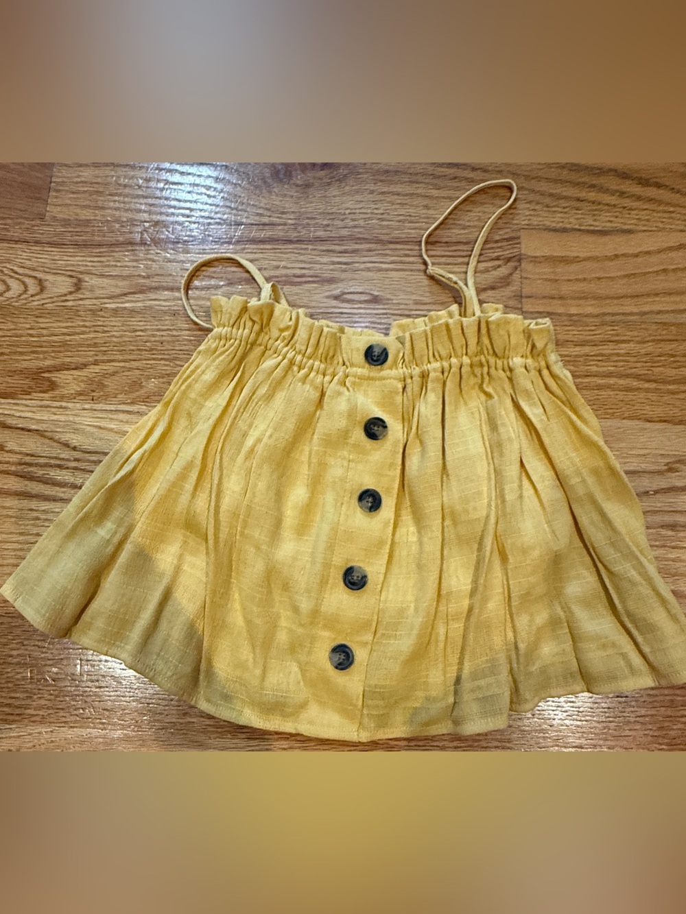 American Eagle Outfitters Yellow Button-Front Tank Top